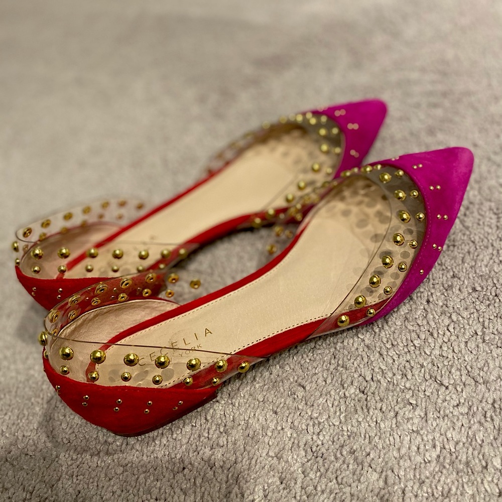 Cecelia New York studded D’orsay flat